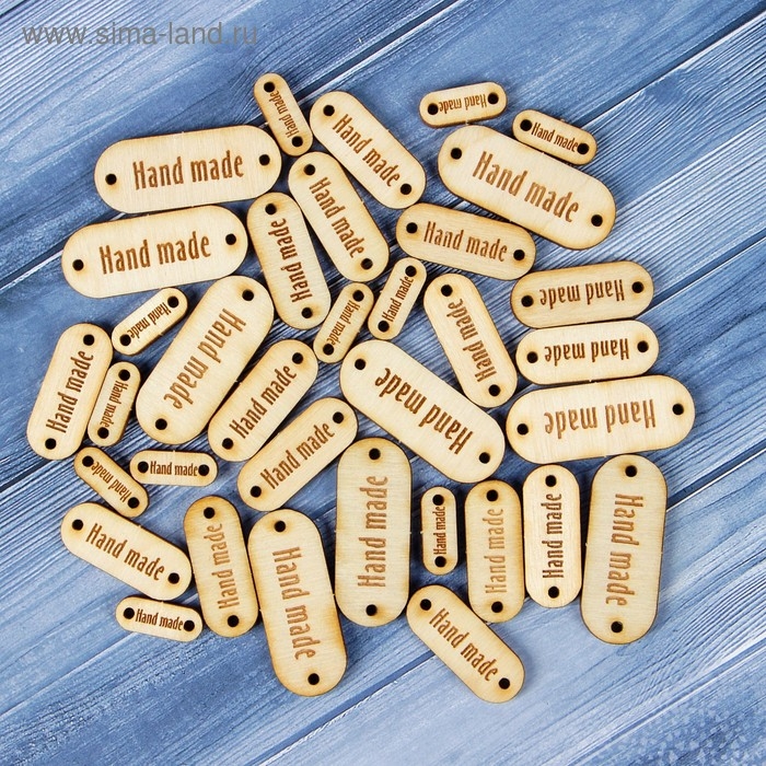 Набор бирок &laquo;Hand made&raquo;, таблички, 40х15мм - 9шт; 30х10 мм - 15шт;18х7 мм - 12 шт