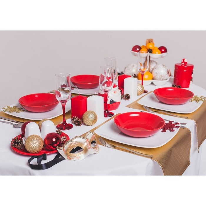 Тарелка квадратная фарфоровая &laquo;Бельё&raquo;, 19&times;19 см