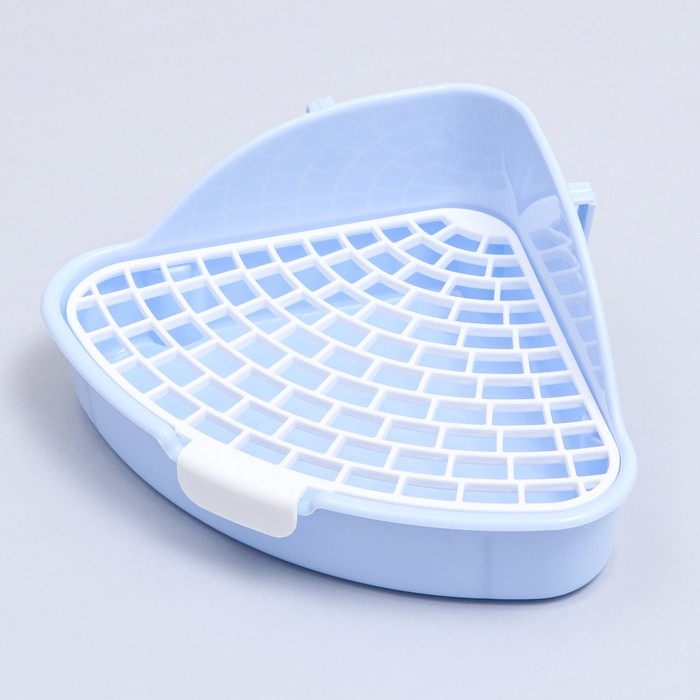 Туалет угловой для кроликов и хорьков Туалет угловой для кроликов и хорьков "Пижон", 24 х 18 х 11 см, синий