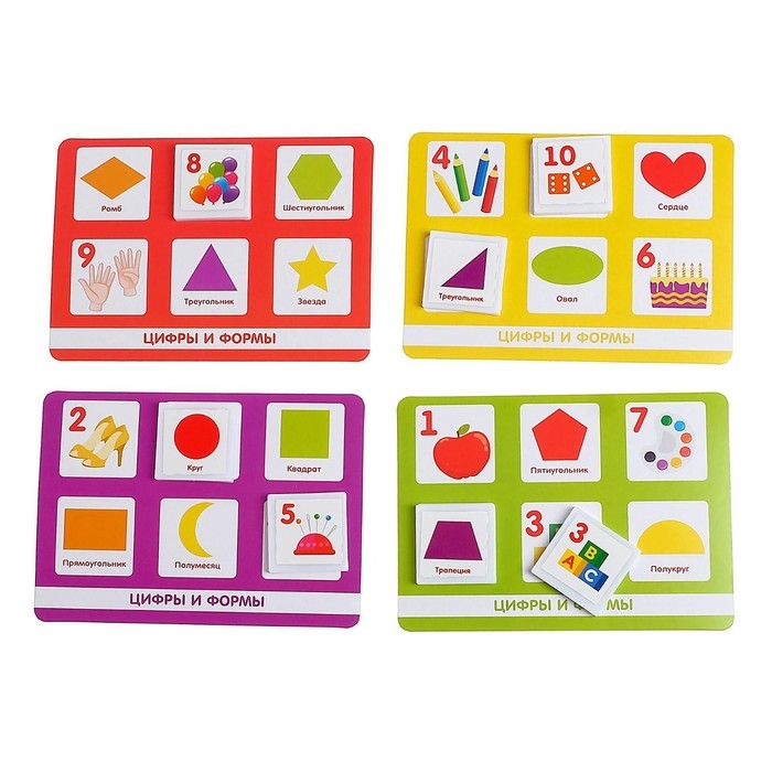 Лото &laquo;Цифры и формы&raquo;, 1-4 игрока, 3+