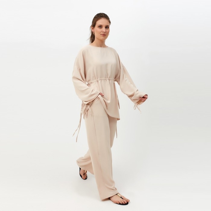 Костюм женский (туника, брюки) MINAKU: Casual Collection цвет бежевый, размер 48 Костюм женский (туника, брюки) MINAKU: Casual Collection цвет бежевый, размер 48