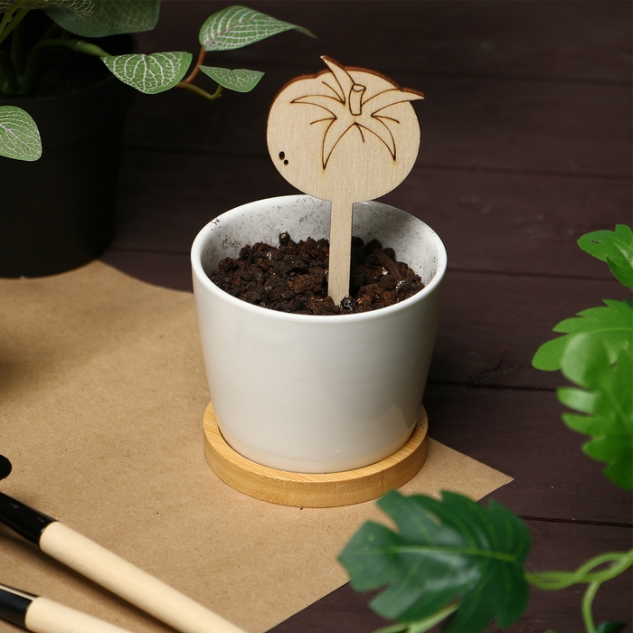 Таблички садовые для маркировки, 12 см, набор 8 шт., дерево, &laquo;Помидор&raquo;, Greengo