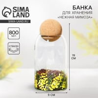 Банка для хранения сыпучих продуктов и круп &laquo;Нежная мимоза&raquo;, 800 мл