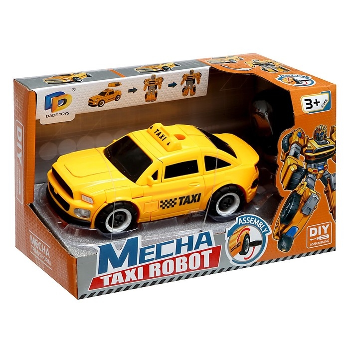 Конструктор винтовой &laquo;Такси&raquo;, 2 в 1 робот-машина
