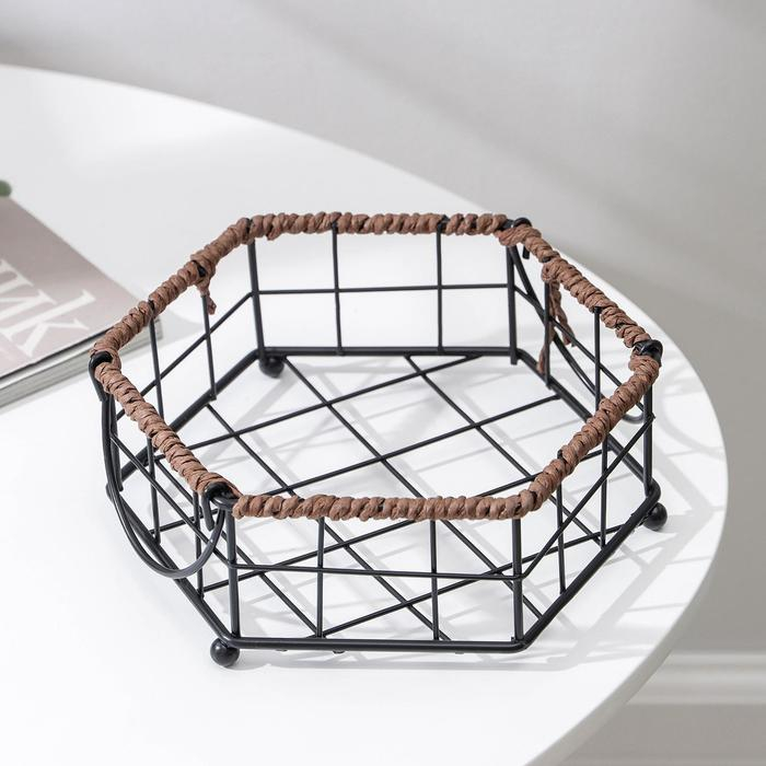 Корзинка универсальная Доляна, 17,5&times;20&times;7,5 см, цвет чёрный