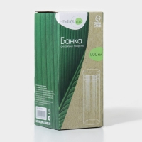 Банка стеклянная для хранения сыпучих продуктов BellaTenero &laquo;Эко&raquo;, 900 мл, 8,5&times;20,5 см, с бамбуковой крышкой