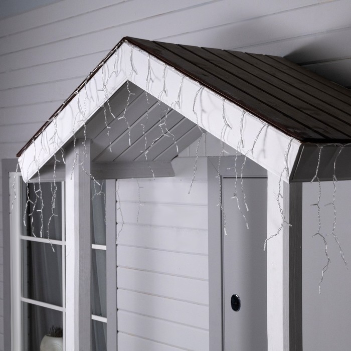 Гирлянда &laquo;Бахрома&raquo; 3 х 0.6 м, IP44, прозрачная нить, 114 LED, свечение мульти, 8 режимов, солнечная батарея