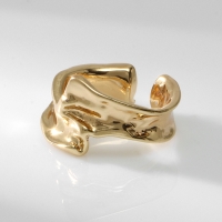 Кольцо металл &laquo;Тренд&raquo; мятое, широкое, цвет золото, безразмерное