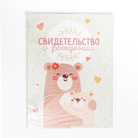 Папка для свидетельства о рождении &laquo;Медвежонок&raquo;, 23,5 х 31,5 см.