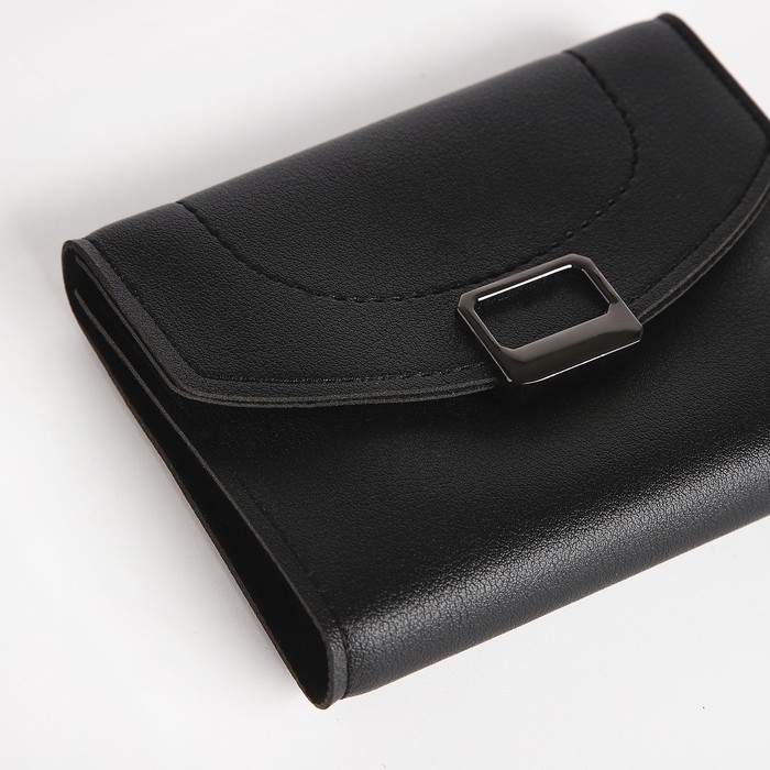 Кошелёк женский на кнопке, цвет чёрный Кошелёк женский на кнопке, цвет чёрный