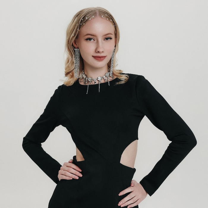 Чокер &laquo;Лёд&raquo; прямоугольники, цвет белый в серебре, 32см