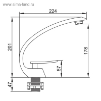Смеситель для раковины Accoona A9690F-5, однорычажный, на гайке, латунь, чёрный Смеситель для раковины Accoona A9690F-5, однорычажный, на гайке, латунь, чёрный