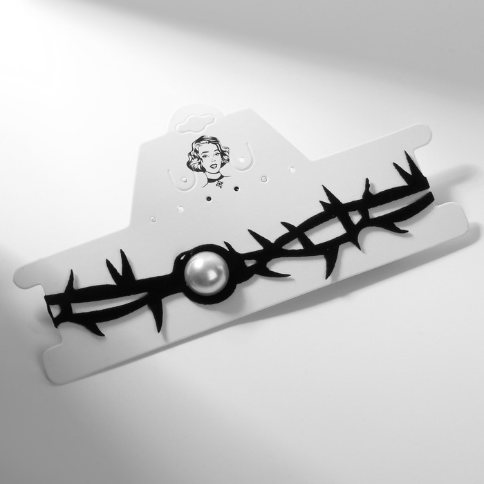 Чокер &laquo;Шипы&raquo; мягкие, на завязке, цвет бело-чёрный, 100 см