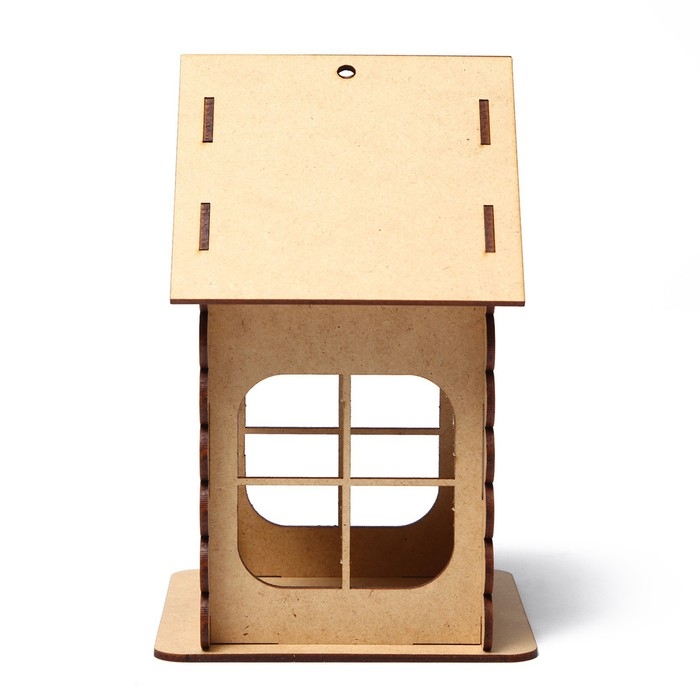 Кормушка-конструктор из ХДФ для птиц &laquo;Изба бревенчатая&raquo;, 20 &times; 17 &times; 16 см, Greengo