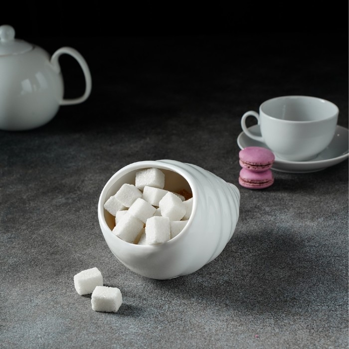 Сахарница фарфоровая Magistro &laquo;Ракушка&raquo;, 330 мл, цвет белый