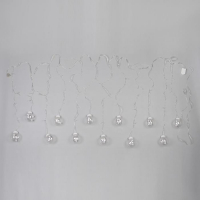 Гирлянда &laquo;Бахрома&raquo; 2.4 &times; 0.7 м с насадками &laquo;Шарики&raquo;, IP20, прозрачная нить, 108 LED, свечение белое, 8 режимов, 220 В