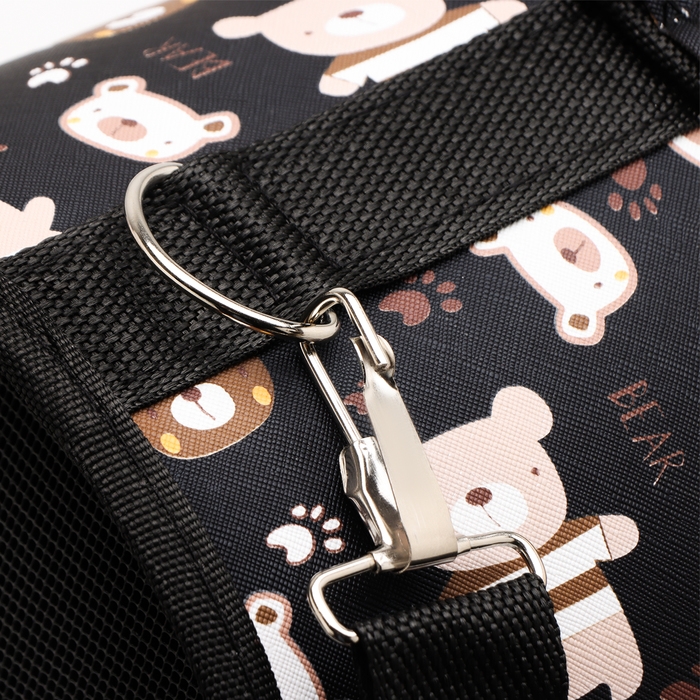 Сумка-переноска каркасная Сумка-переноска каркасная "Медвежонки", размер M, 40 х 21 х 27 см, чёрный