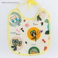 Нагрудник для кормления &laquo;Совы&raquo; непромокаемый на завязках, МИКС