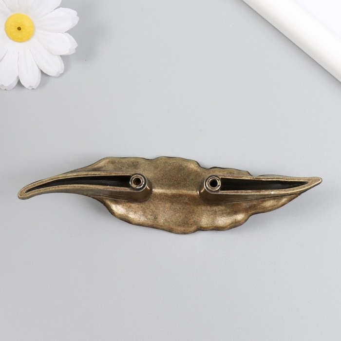 Ручка для шкатулки латунь "Листья" набор 2 шт 3,5х13х2,4 см