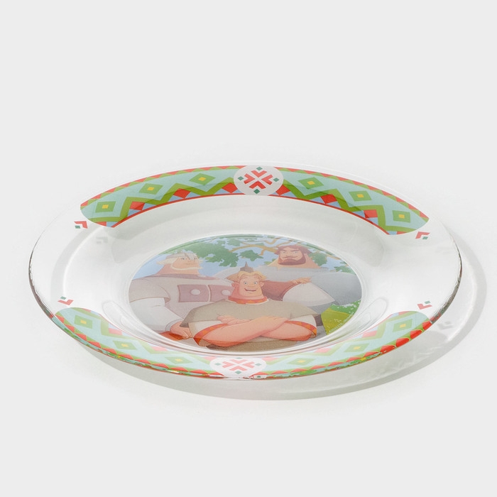 Тарелка стеклянная &laquo;Три Богатыря&raquo;, d=19,5 см