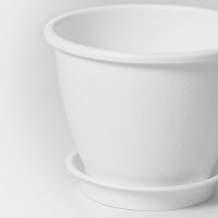 Горшок для цветов с поддоном &laquo;Цветочек&raquo;, 1,2 л, d=15 см, цвет белый