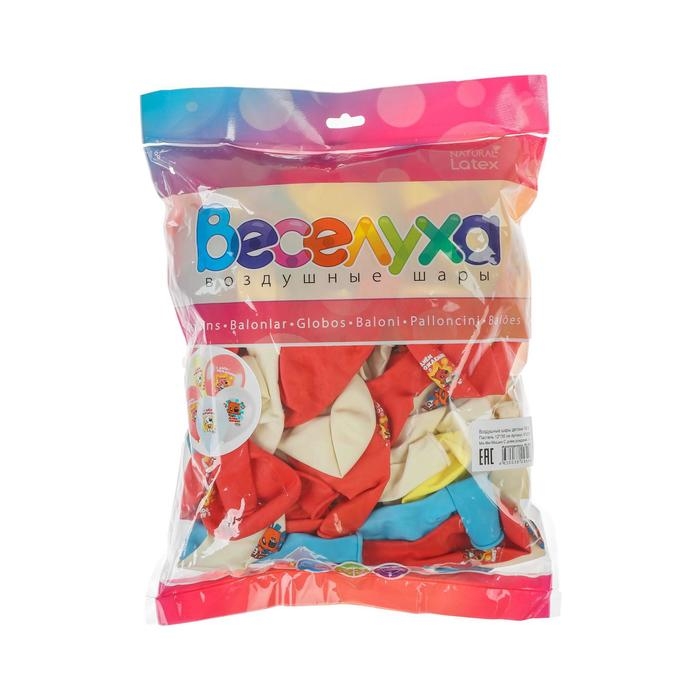 Шар латексный 12" &laquo;Ми-Ми-Мишки. С днём рождения&raquo;, пастель, набор 100 шт., 5 цветов, МИКС