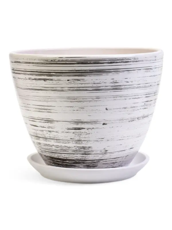 Горшок цветочный поддоном  8 л,  керамика, День (М)