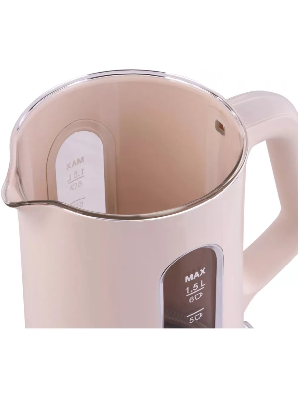 Чайник HYK-G8888 1.5л. 1700Вт кремовый прозрачный
