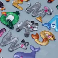 Наклейка пластик голография с металлическим отливом "Буквы" 9,5х27 см