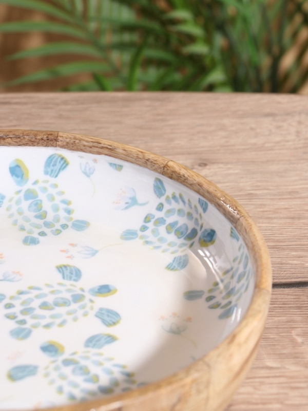 Блюдо "Черепаха и цветы" дерево манго 25х25х4,5 см