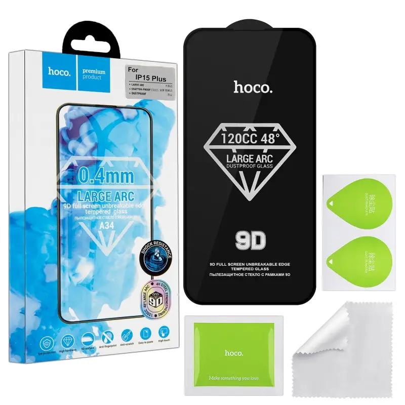 Защитное стекло iPh 15 Plus/ iPh 16 Plus Dustproof A34 HOCO