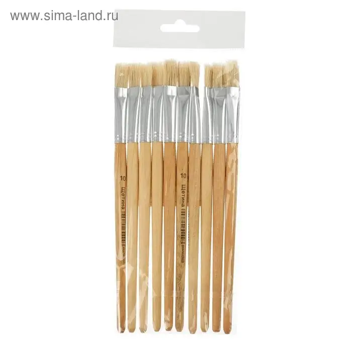 Кисть щетина № 10, плоская