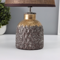 Настольная лампа с абажуром RISALUX &laquo;Овация&raquo;, 1&times;Е14, 40 Вт, кофейный/золото, 22&times;22&times;31 см