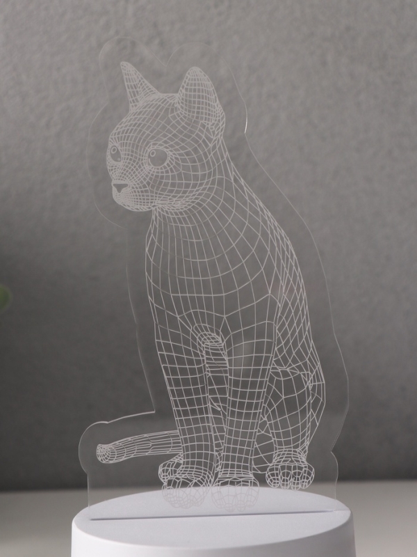 Светильник "Кошка" LED RGB от сети RISALUX 9,5х8,2х17 см