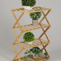 Подставка для цветов Greengo, 4 полки, 50 &times; 25 &times; 68 см, напольная, бамбук