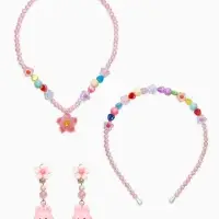 Комплект детский &laquo;Выбражулька&raquo; 3 предмета, клипсы, бусы, ободок, крлики, цветной