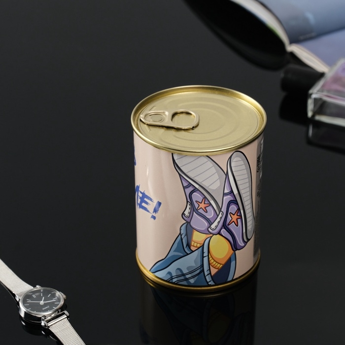 Подарочные носки в банке &laquo;Будь на стиле&raquo;, (внутри носки женские, цвет белый)