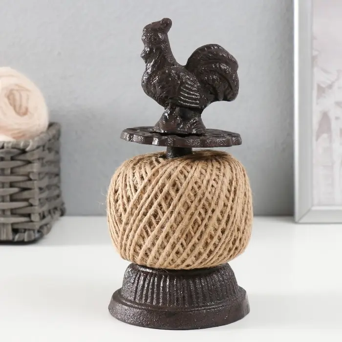 Сувенир катушка для ниток чугун "Петушок" 10х10х20 см
