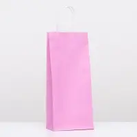Пакет крафт под бутылку, Сиреневый, 14&times;8&times;32 см