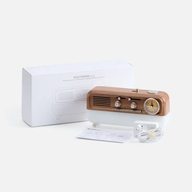 Bluetooth-колонка с беспроводной зарядкой, часами и подсветкой Multiverse, ver.2