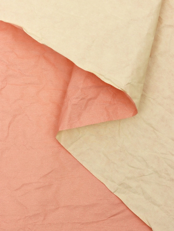 Бумага для упаковок, жатая, эколюкс, двусторонняя, двухцветная, коралловый, желтый, красный, рулон 1 шт., 0,7 х 5 м