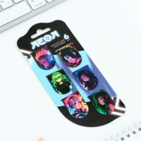 Закладки магнитные для книг, 6 шт &laquo;Неоновое аниме&raquo;