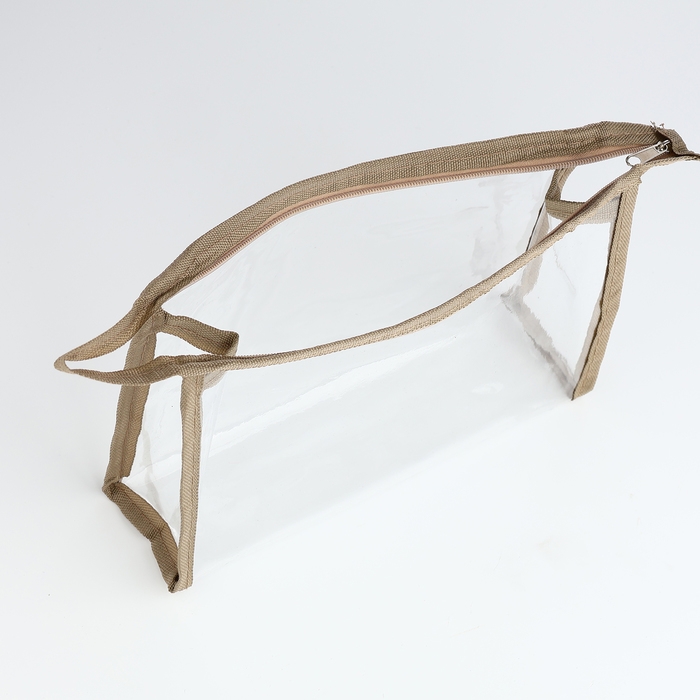 Набор косметичек 2 в 1 на молнии, цвет бежевый Набор косметичек 2 в 1 на молнии, цвет бежевый