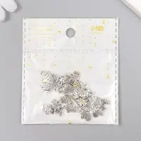 Декор для творчества металл "Варежки" серебро 1,7х1,6 см