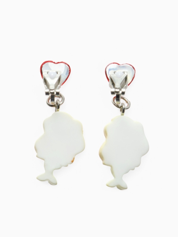 Серьги-клипсы детские "Выбражулька" русалочка с сердцем кристалл, цветные