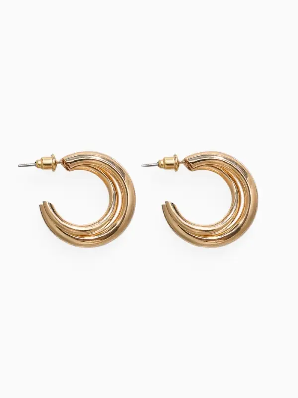 Серьги металл "Переплетение" тренд, цвет золото
