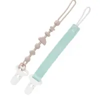 Держатель для соски пустышки, 2 шт, текстиль и силикон, Mum&Baby