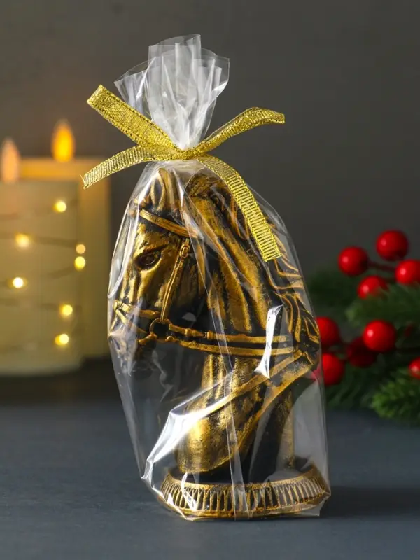 Декоративная свеча "Бюст лошади" (бронза), 131 г, 74х60х118