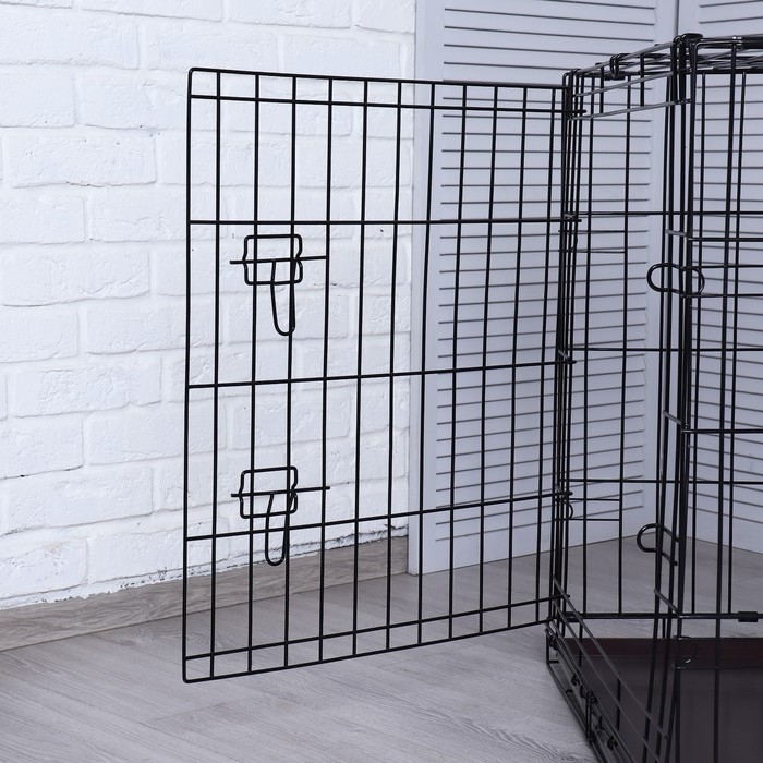 Клетка для собак №5 с поддоном, складная, 111 х 74 х 80 см