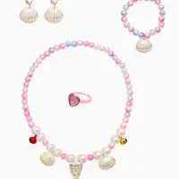 Набор детский &laquo;Выбражулька&raquo; русалочка, 4 пред :клипсы, кольцо, браслет, бусы, бело-розовый   1087536